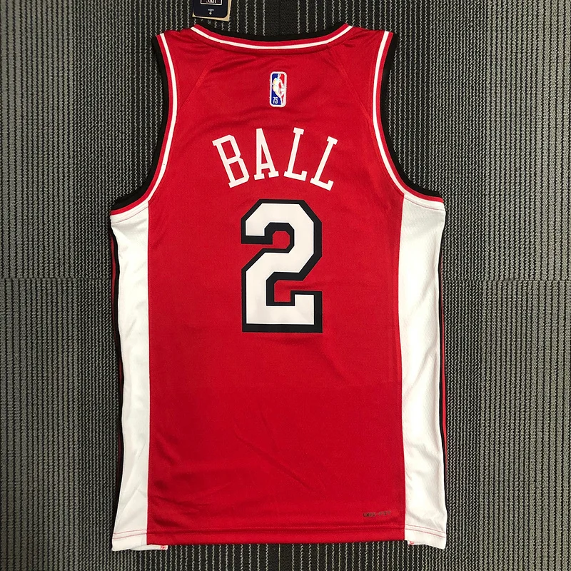 2022 Season NBA Chicago Bulls Basketball jersey City version #2 BALL