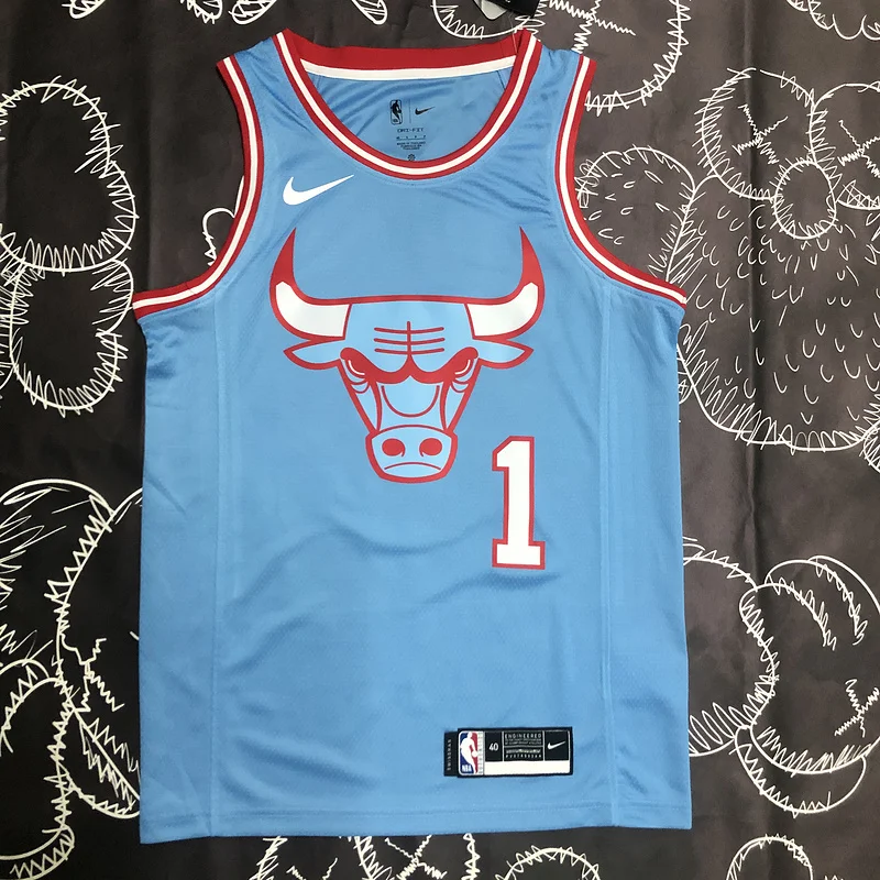 NBA Chicago Bulls Basketball jersey Blue #1 ROSE