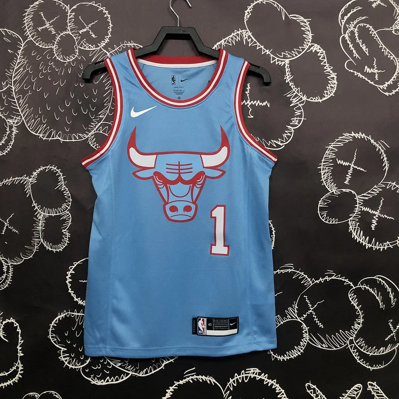 NBA Chicago Bulls Basketball jersey Blue #1 ROSE