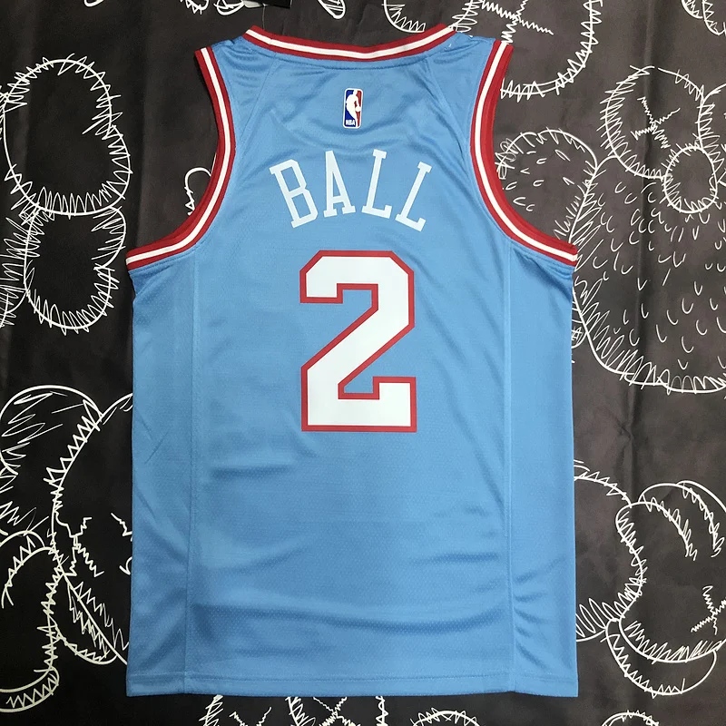 NBA Chicago Bulls Basketball jersey Blue #2 BALL