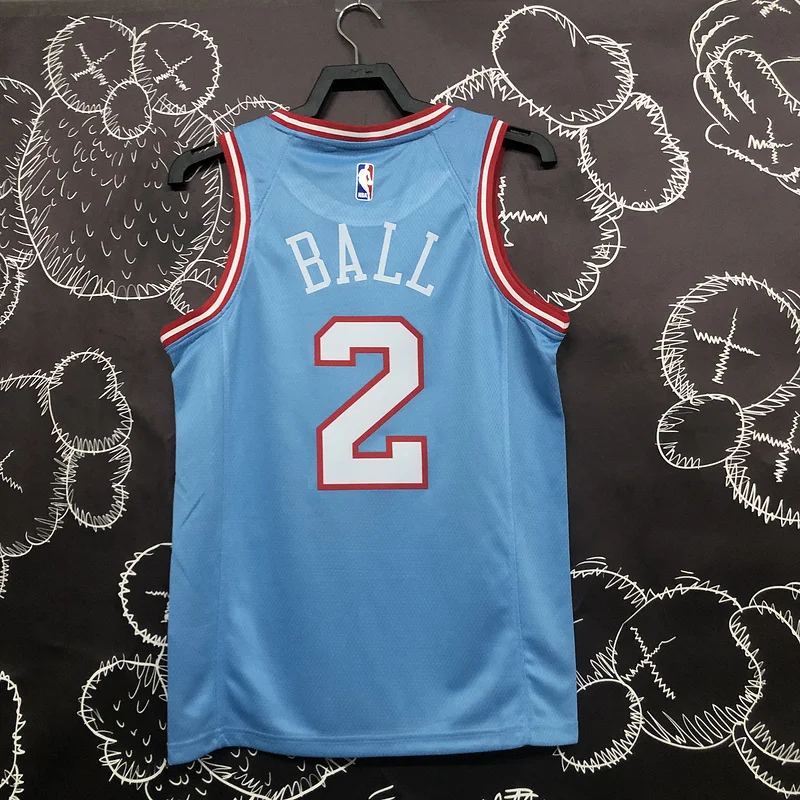 NBA Chicago Bulls Basketball jersey Blue #2 BALL