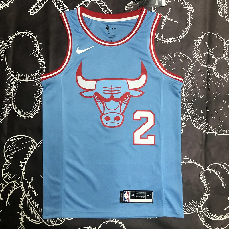 NBA Chicago Bulls Basketball jersey Blue #2 BALL