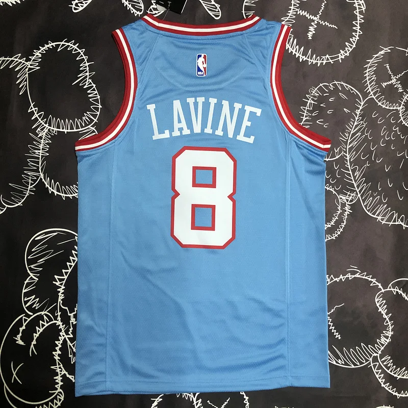 NBA Chicago Bulls Basketball jersey Blue #8 LAVINE