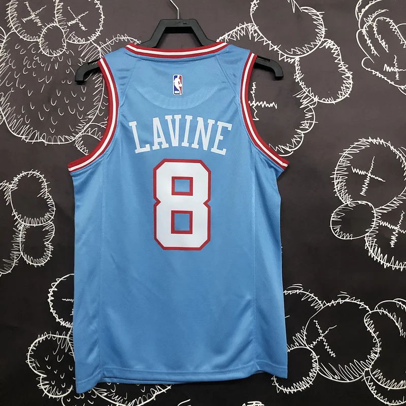 NBA Chicago Bulls Basketball jersey Blue #8 LAVINE