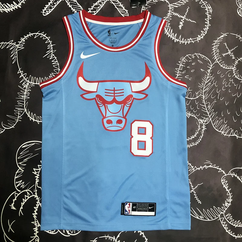 NBA Chicago Bulls Basketball jersey Blue #8 LAVINE