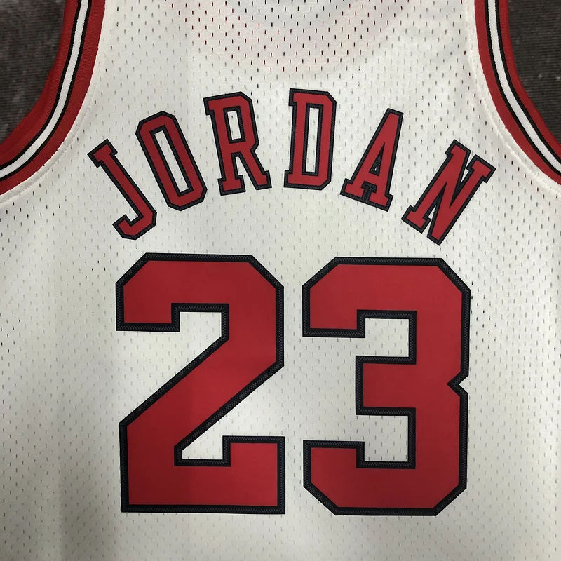 MN Hot Print Retro NBA Chicago Bulls Basketball jersey 1998 Season white #23 Jordan