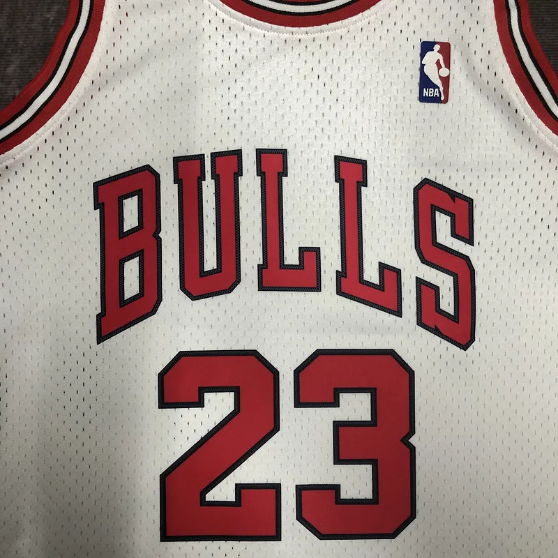 MN Hot Print Retro NBA Chicago Bulls Basketball jersey 1998 Season white #23 Jordan