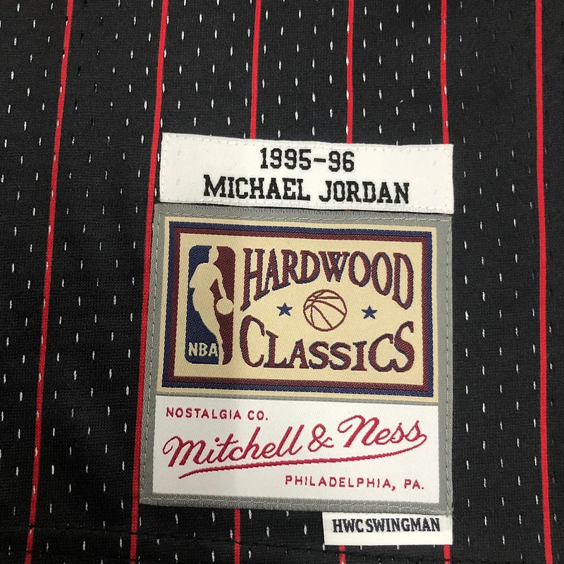 MN Hot Print Retro NBA Chicago Bulls Basketball jersey 1996 Season black stripes #23 Jordan