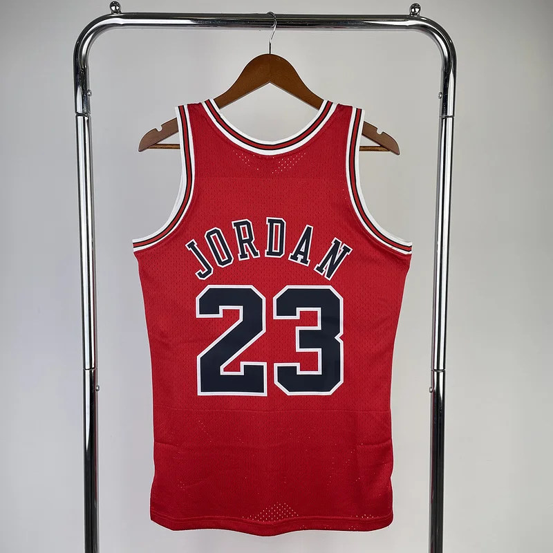 MN Hot Print Retro NBA Chicago Bulls Basketball jersey 1998 Season red #23 Jordan