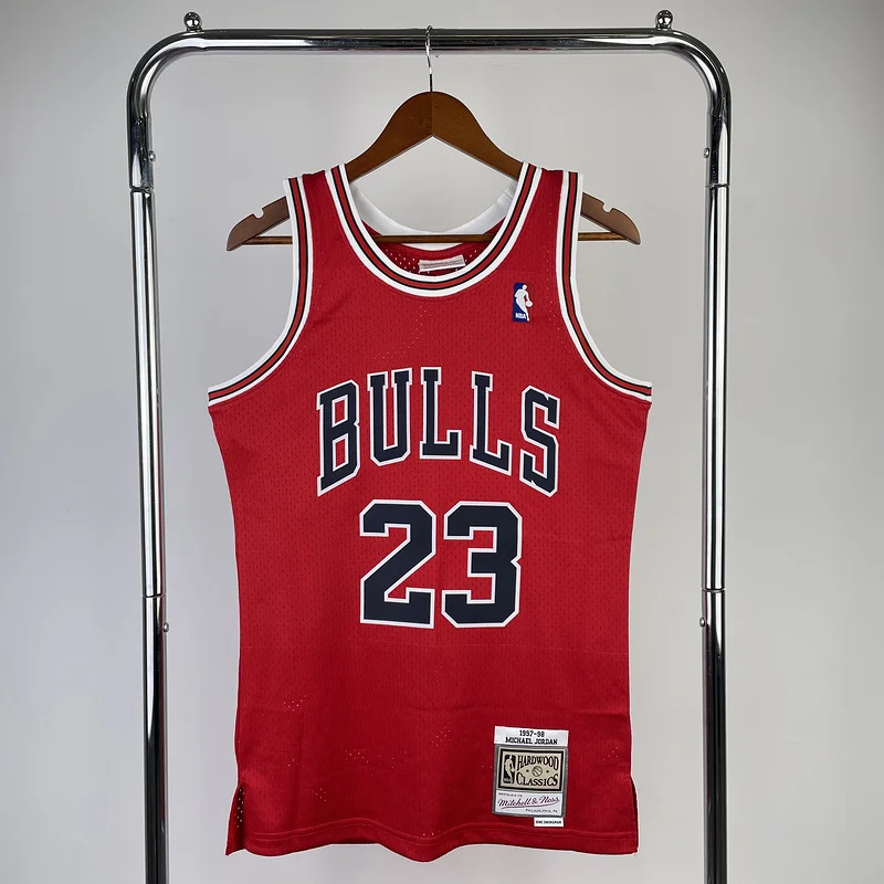 MN Hot Print Retro NBA Chicago Bulls Basketball jersey 1998 Season red #23 Jordan