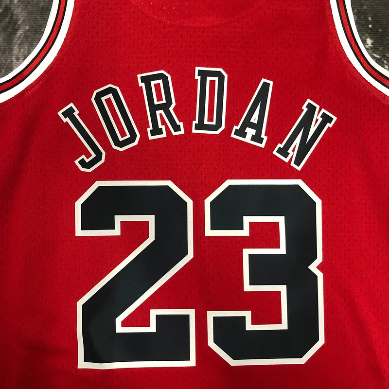 MN Hot Print Retro NBA Chicago Bulls Basketball jersey 1998 Season red #23 Jordan