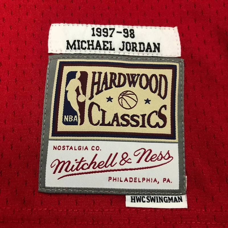 MN Hot Print Retro NBA Chicago Bulls Basketball jersey 1998 Season red #23 Jordan