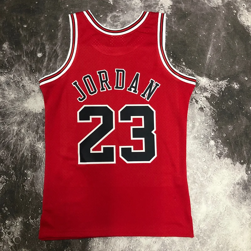 MN Hot Print Retro NBA Chicago Bulls Basketball jersey 1998 Season red #23 Jordan