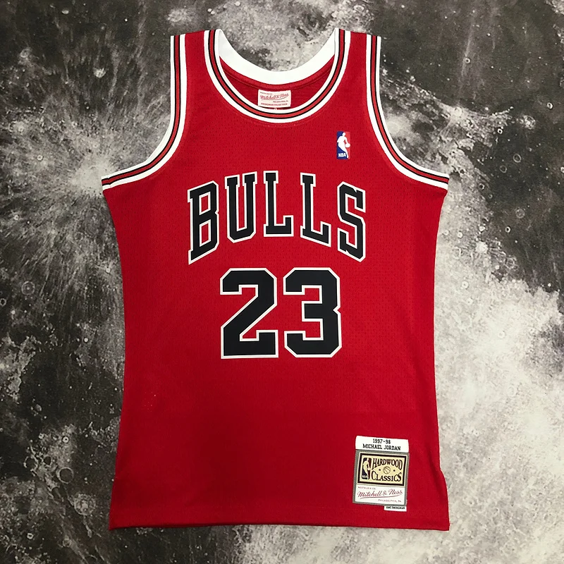 MN Hot Print Retro NBA Chicago Bulls Basketball jersey 1998 Season red #23 Jordan