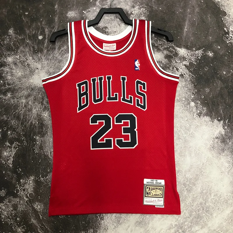 MN Hot Print Retro NBA Chicago Bulls Basketball jersey 1998 Season red #23 Jordan