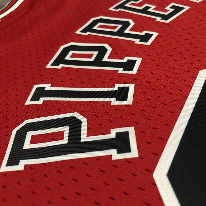 MN Hot Print Retro NBA Chicago Bulls Basketball jersey 1998 Season red #33 PIPPEN