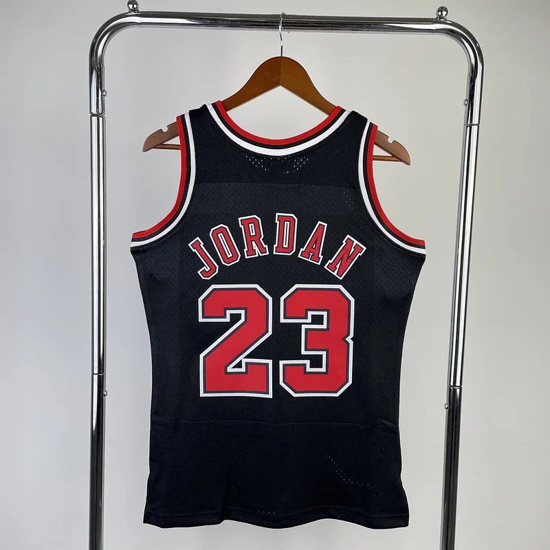 MN Hot Print Retro NBA Chicago Bulls Basketball jersey 1998 Season black #23 Jordan