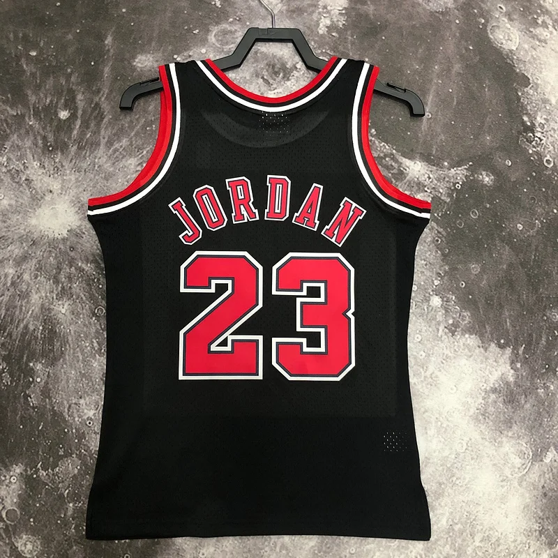 MN Hot Print Retro NBA Chicago Bulls Basketball jersey 1998 Season black #23 Jordan