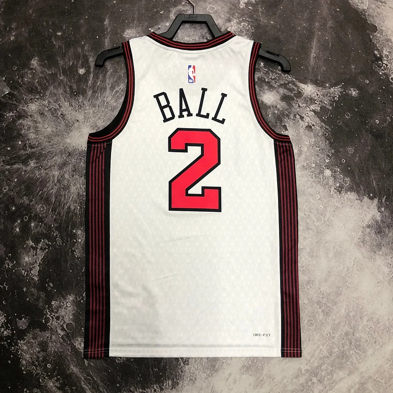 2023 Season NBA Chicago Bulls Basketball jersey City version 2号 BALL