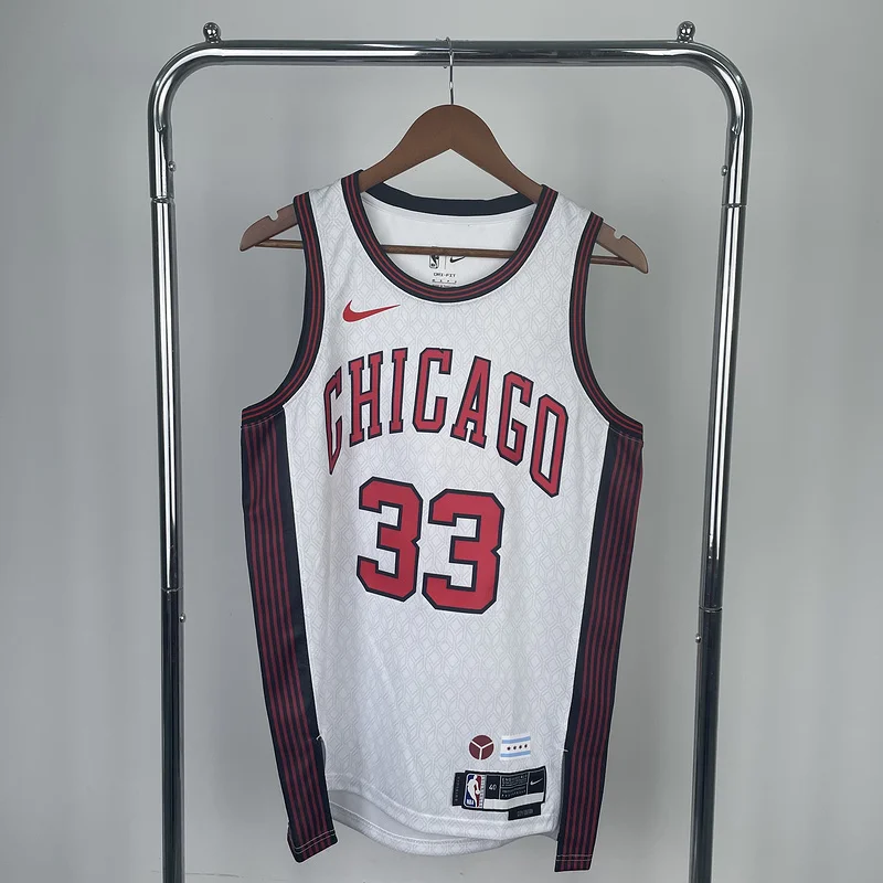 2023 Season NBA Chicago Bulls Basketball jersey City version #33 PIPPEN