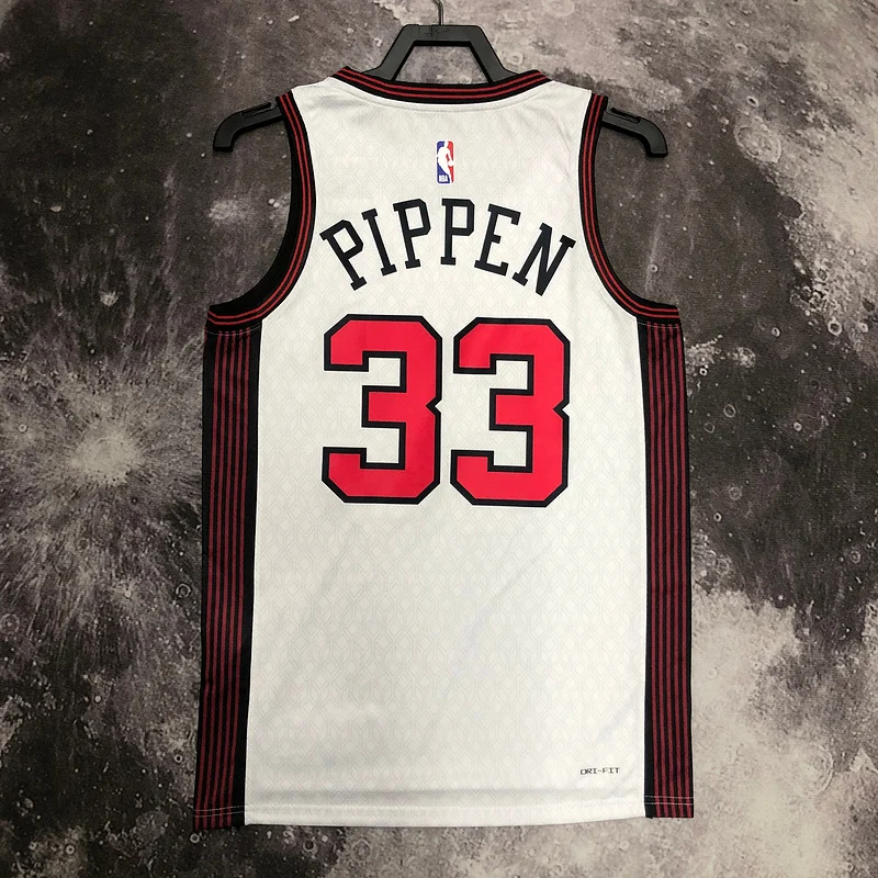 2023 Season NBA Chicago Bulls Basketball jersey City version #33 PIPPEN