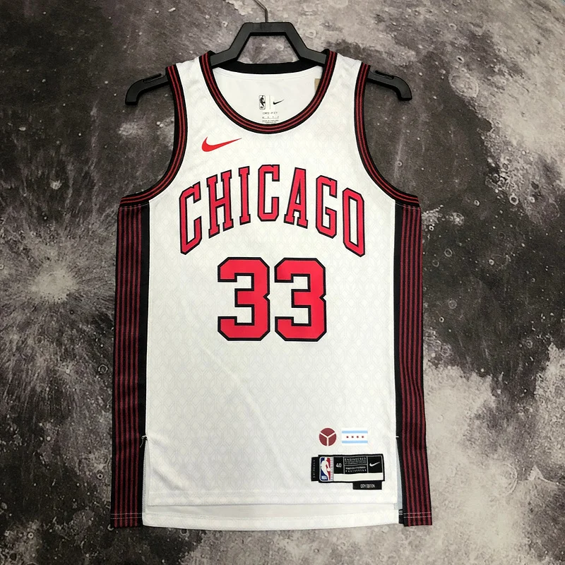 2023 Season NBA Chicago Bulls Basketball jersey City version #33 PIPPEN