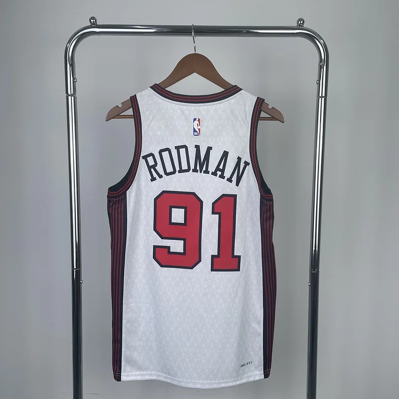 2023 Season NBA Chicago Bulls Basketball jersey City version #91 RODMAN