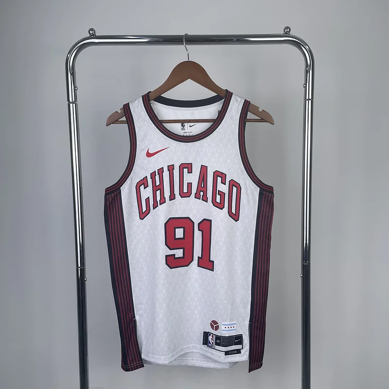 2023 Season NBA Chicago Bulls Basketball jersey City version #91 RODMAN