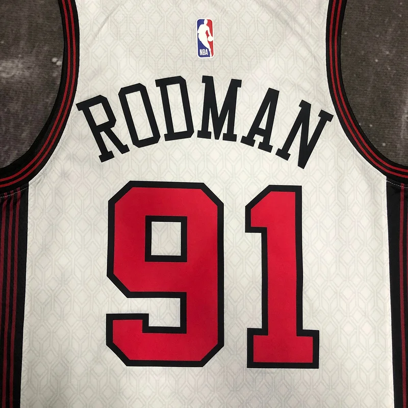 2023 Season NBA Chicago Bulls Basketball jersey City version #91 RODMAN