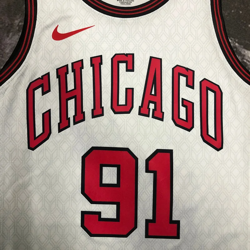 2023 Season NBA Chicago Bulls Basketball jersey City version #91 RODMAN