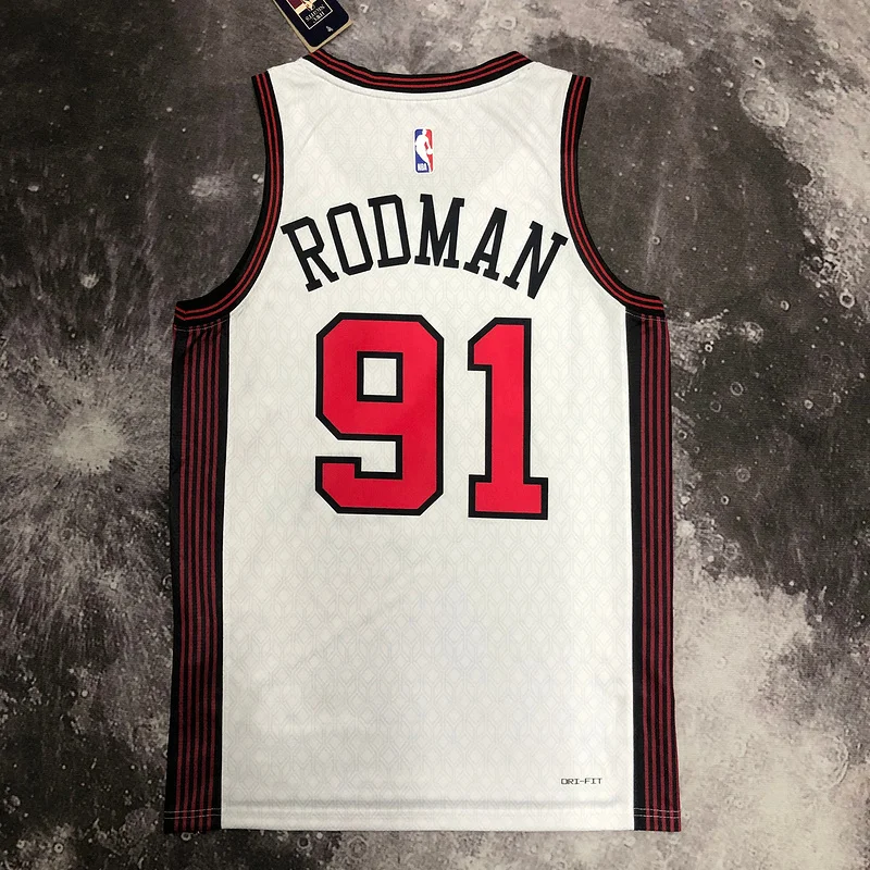 2023 Season NBA Chicago Bulls Basketball jersey City version #91 RODMAN