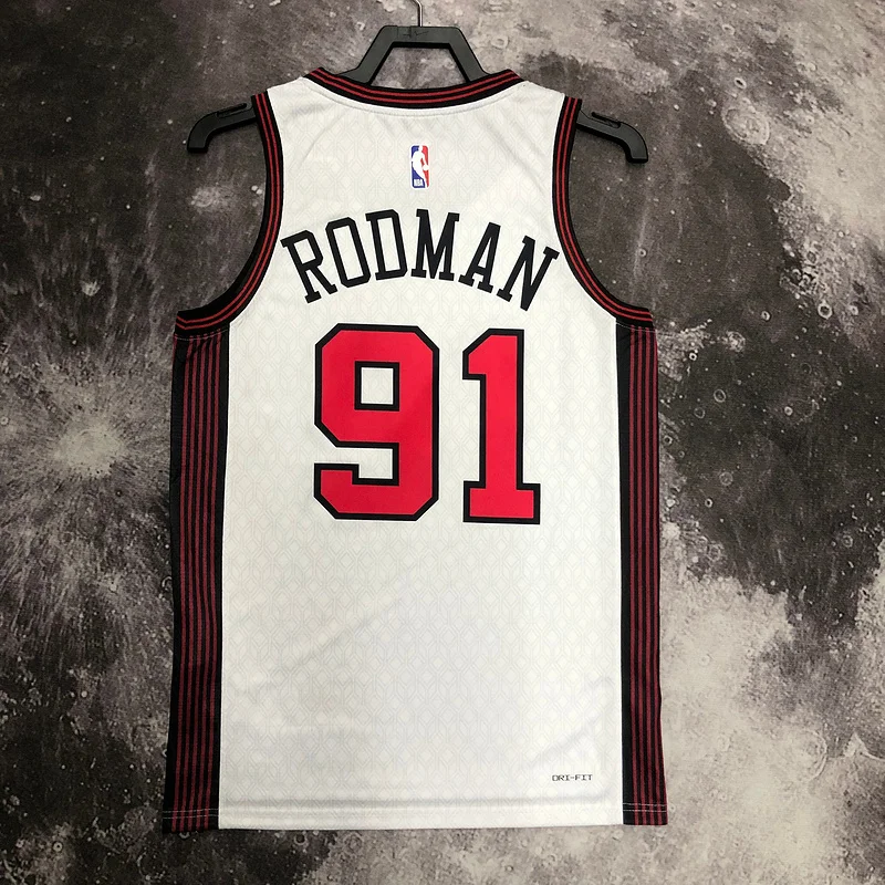 2023 Season NBA Chicago Bulls Basketball jersey City version #91 RODMAN