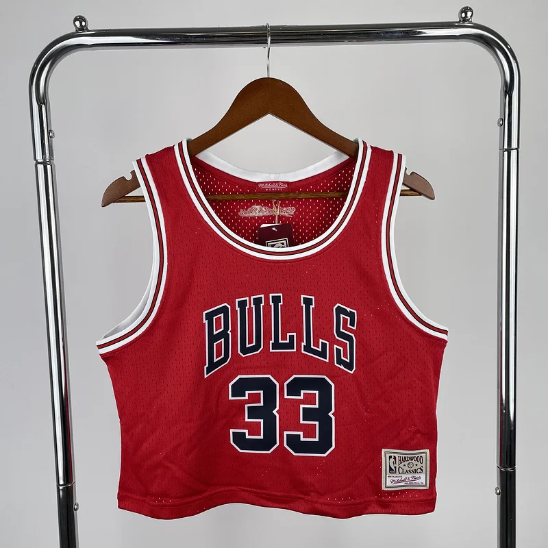 Mitchell Ness women Retro Chicago Bulls Basketball jersey red #33 PIPPEN