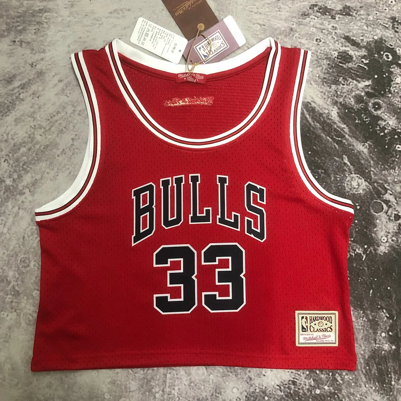 Mitchell Ness women Retro Chicago Bulls Basketball jersey red #33 PIPPEN