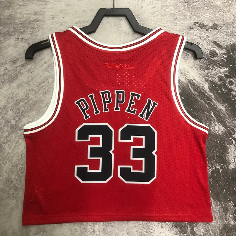 Mitchell Ness women Retro Chicago Bulls Basketball jersey red #33 PIPPEN