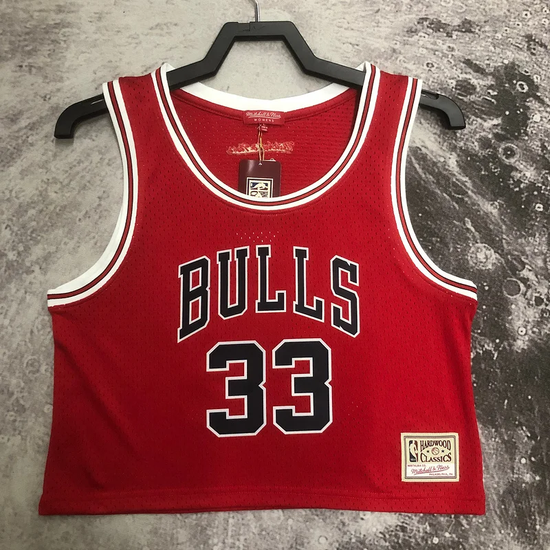 Mitchell Ness women Retro Chicago Bulls Basketball jersey red #33 PIPPEN