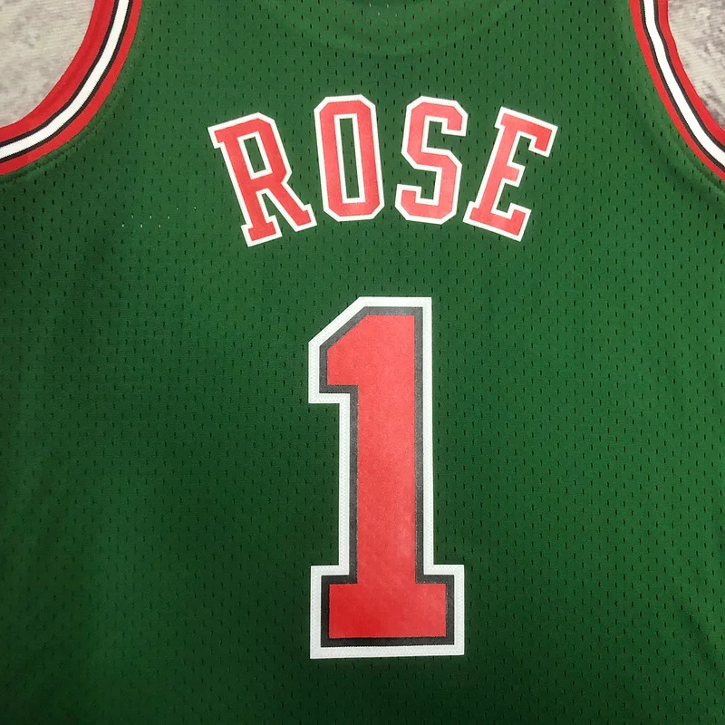 MN Hot Print Retro NBA Chicago Bulls Basketball jersey 2008 2009 Season #1 ROSE