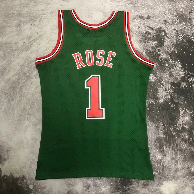 MN Hot Print Retro NBA Chicago Bulls Basketball jersey 2008 2009 Season #1 ROSE