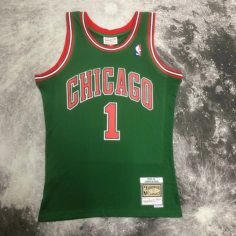 MN Hot Print Retro NBA Chicago Bulls Basketball jersey 2008 2009 Season #1 ROSE