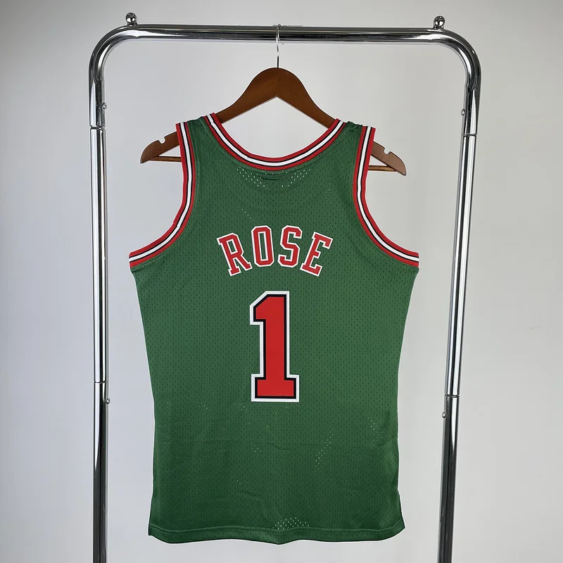 MN Hot Print Retro NBA Chicago Bulls Basketball jersey 2008 2009 Season #1 ROSE