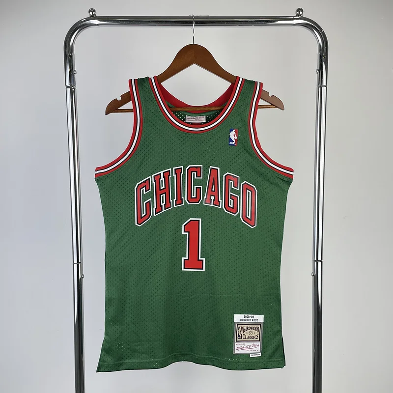 MN Hot Print Retro NBA Chicago Bulls Basketball jersey 2008 2009 Season #1 ROSE