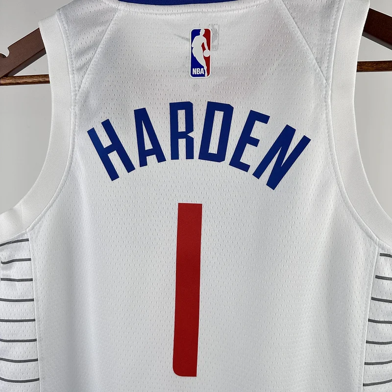 Youth kids Basketball Jersey Los Angeles Clippers White #1 HARDEN