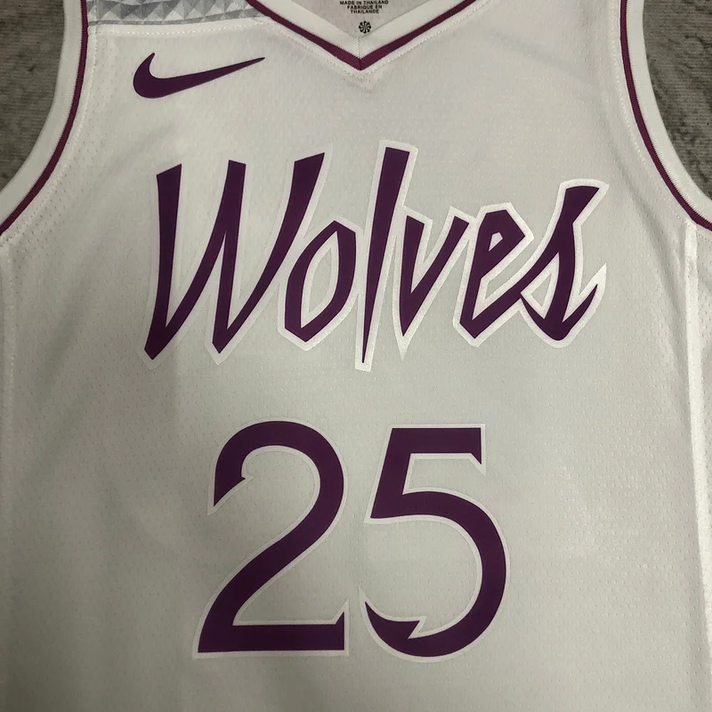 Minnesota Timberwolves Basketball Jersey white pink #25 ROSE