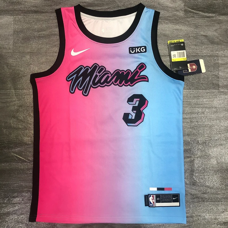 2021 Season NBA Miami Heat basketball jersey city version #3 WADE