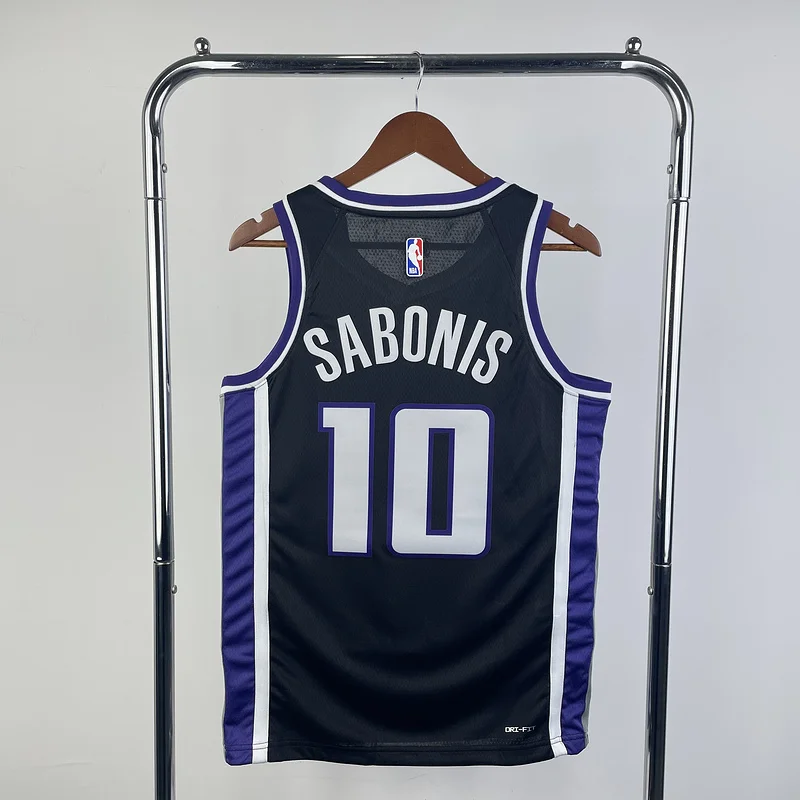 2024 Sacramento Kings Basketball Jersey Aawy Black #10 SABONIS