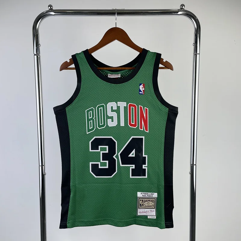 MN Hot Print Retro Boston Celtics Basketball Jersey italian race #34 PIERCE