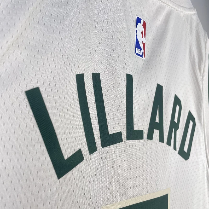 2019 Season NBA Milwaukee Bucks Basketball jersey beige #0 LILLARD