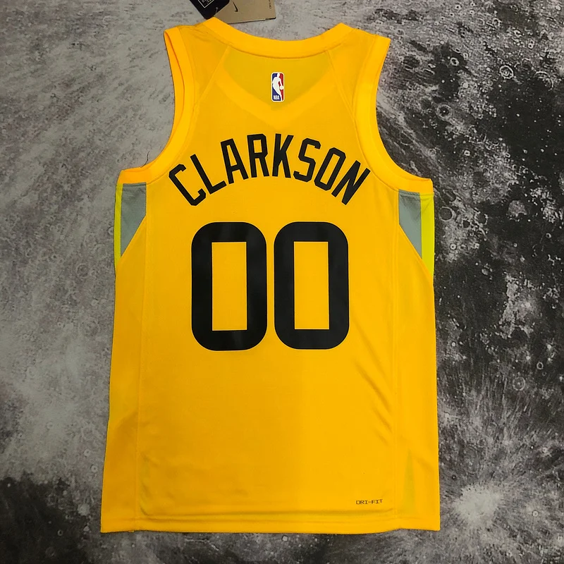 2023 Utah Jazz Basketball Jersey Aawy Yellow #00 CLARKSON