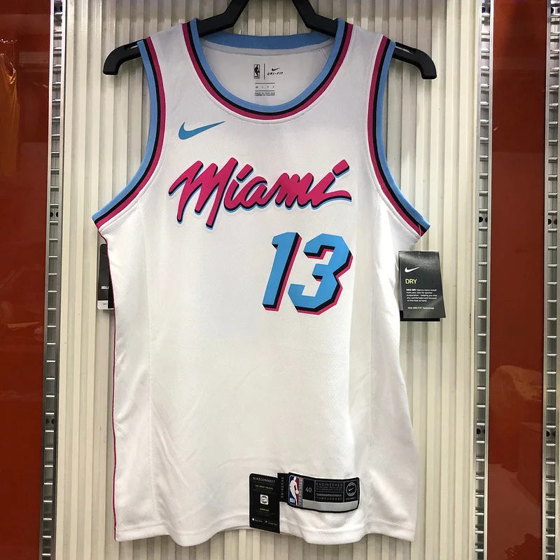 NBA Miami Heat basketball jersey round neck White #13 ADEBAYO