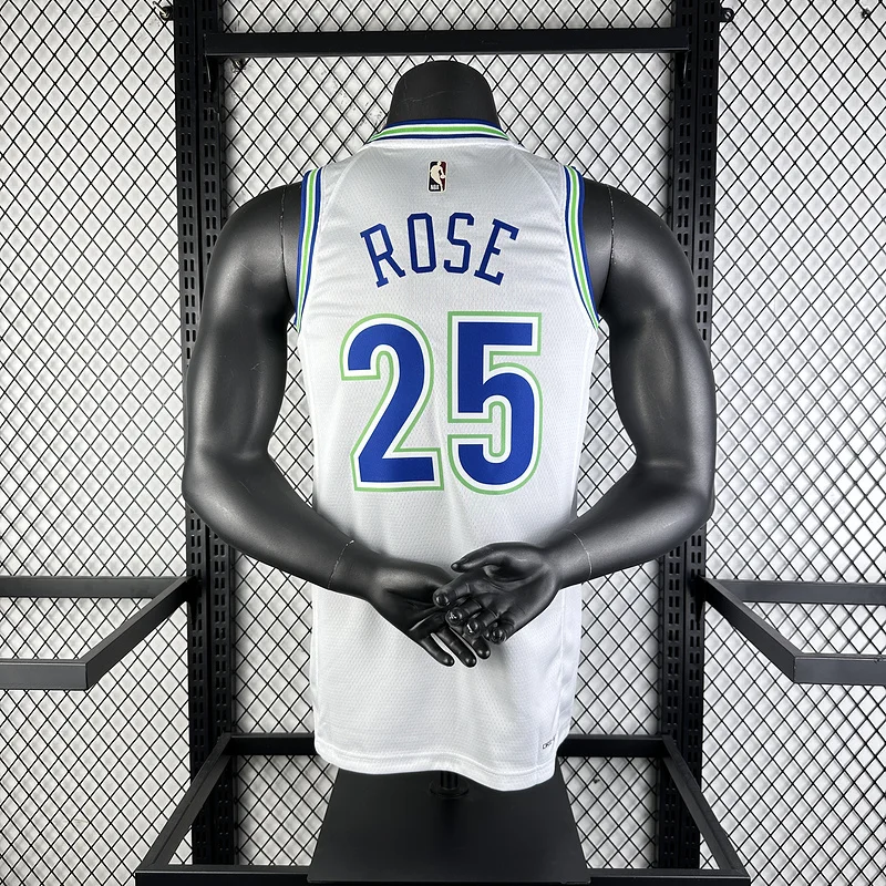 2024 Minnesota Timberwolves Basketball Jersey Retro #25 ROSE